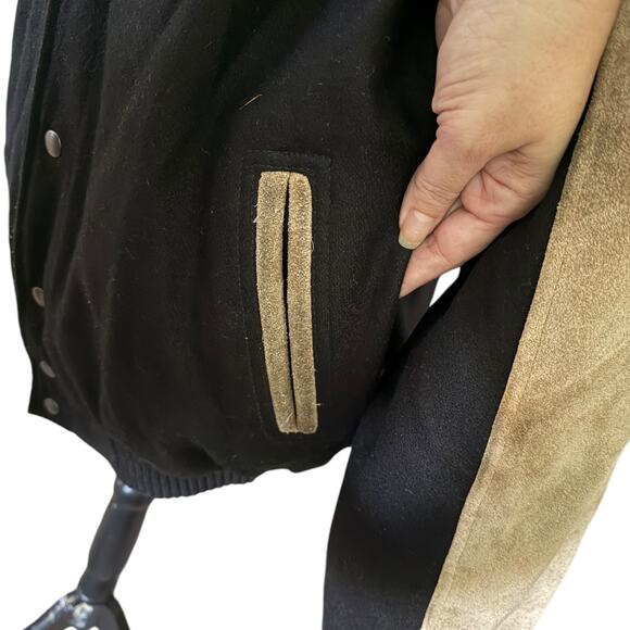 Burks Bay NRA Life Member Wool & Suede Letterman Jacket Medium - Picture 3 of 8